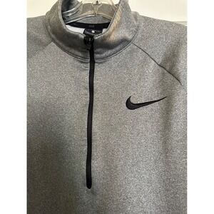 Nike Dri-Fit Gray Pullover 1/4 Zip Long Sleeve Athletic Pullover Men's L
